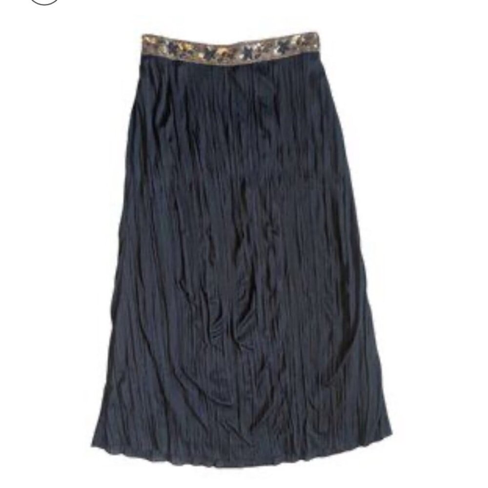 Vtg Worthington Womans M Flowy Maxi Skirt Embroidered Waistband Whimsigoth Y2k